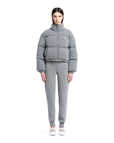 prada jacket womens puffer|Prada cashmere puffer jacket.